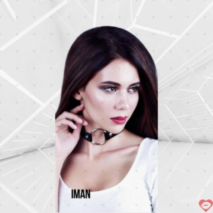 Choker Iman Rebelts Kẹp Miệng Da Đen Quyến Rũ 
