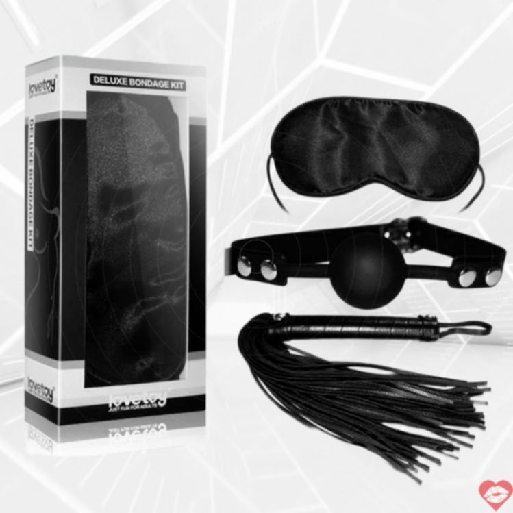 LOVETOY Bộ BDSM Đen Mặt Nạ Kẹp Đánh Siêu Hấp Dẫn