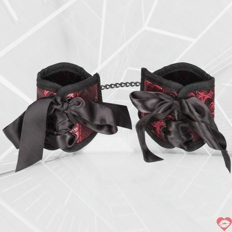 Scandal Corset Khóa Tay Đỏ Buộc Dễ Tháo Gợi Tình BDSM 