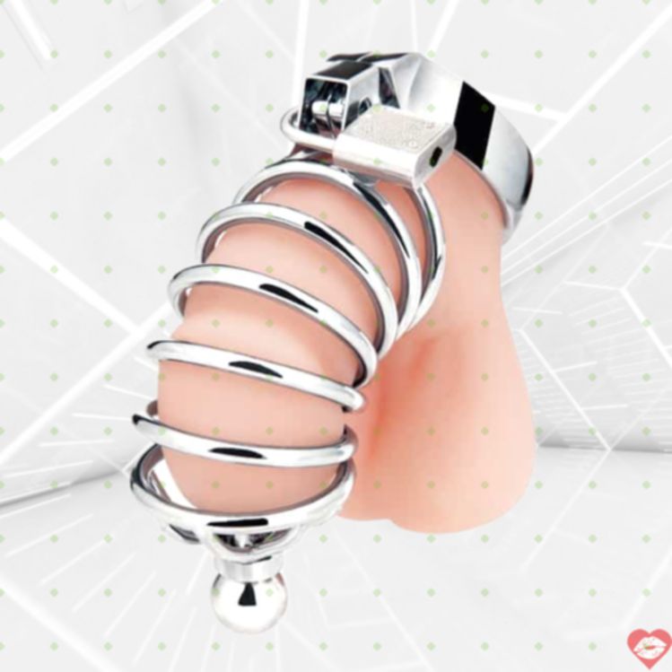 Chastity BlueLine Lồng Sắt Bạc Khóa Chặt Siêu Hấp Dẫn 