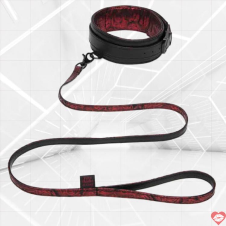 Ống Cổ Chó Fifty Shades Đôi Đỏ Đen Quyến Rũ BDSM 
