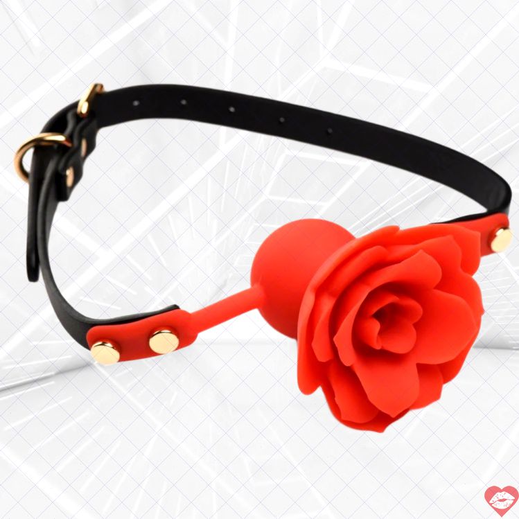 Master Series Ball Gag Đỏ 4.3cm Hoa Hồng Quyến Rũ 