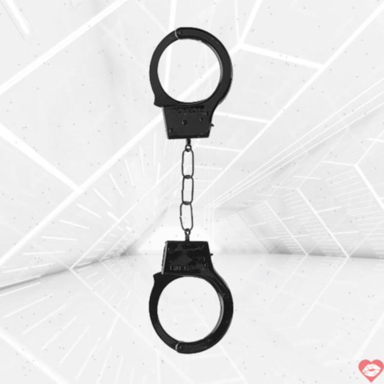 Ouch Metal Handcuffs Đen BDSM Beginner Chơi An Toàn 