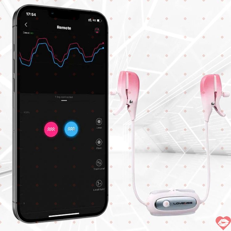 Lovense Gemini Kẹp Vú Rung App Điều Khiển