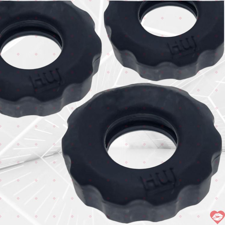 Hunkyjunk Super Huj Ring Dương Vật 3 Cái Đen Siêu Bền