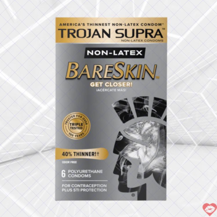 Bao Trojan BareSkin Supra Không Latex Mỏng Cảm Giác Tự Nhiên 