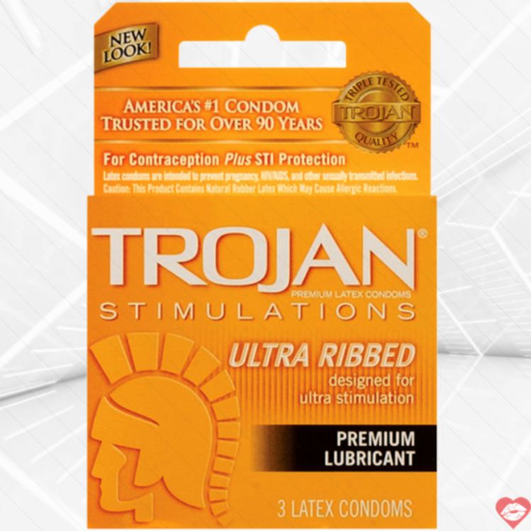 Trojan Ultra Ribbed 3 Gói Gân Kích Thích Mạnh Khoái Lạc! 