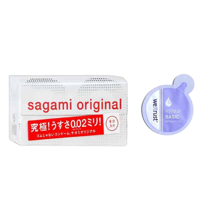  Đại lý Sagami 0.02 Poly 6 Viên + Dầu Siêu Mỏng Nhật Bản  cao cấp 
