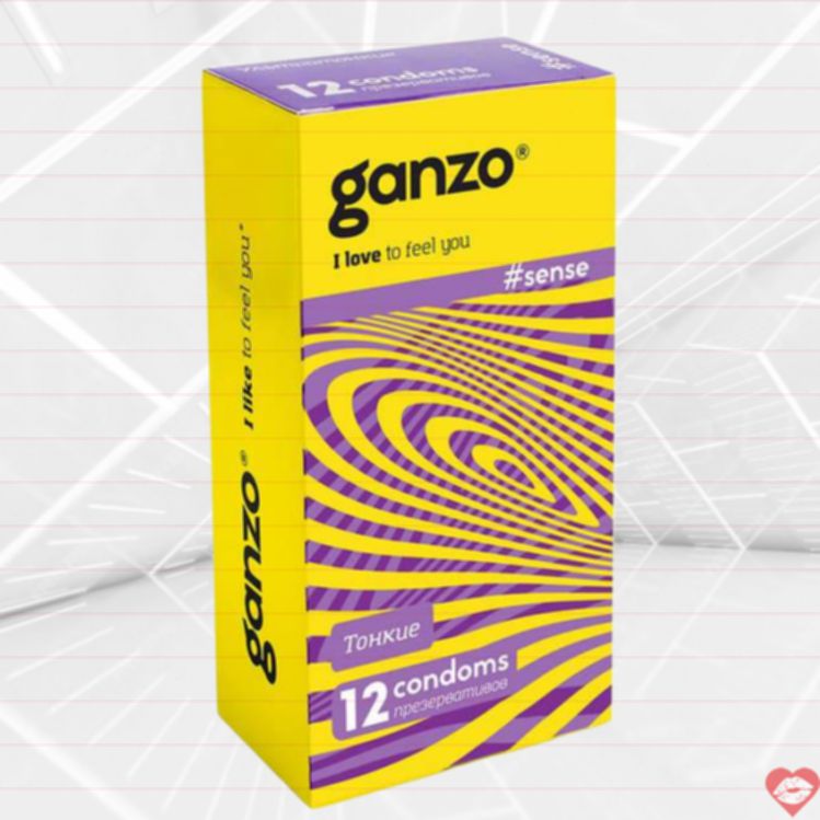 Ganzo Sense Bao Mỏng 12cái Chân Thực Siêu Nhạy 