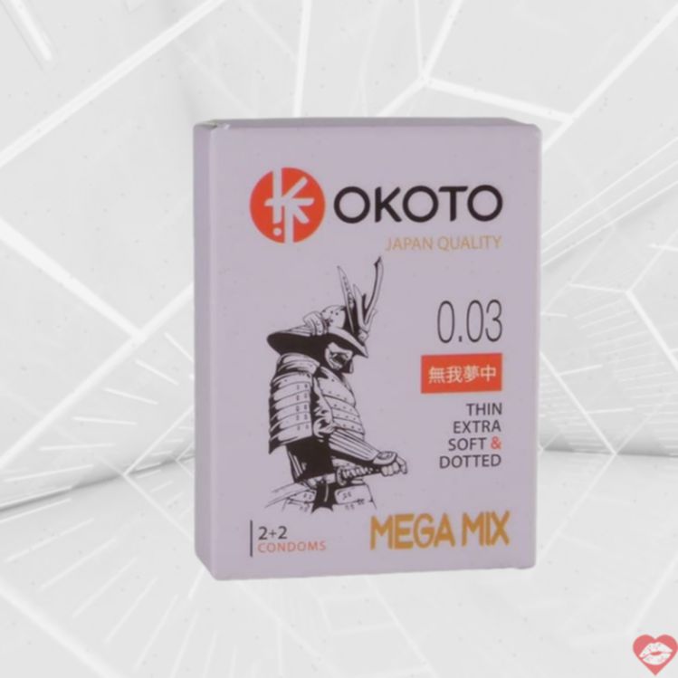 Okoto MegaMIX Bao Cao Su Gai Trơn 4 Viên Cực Phê Đa Dạng 