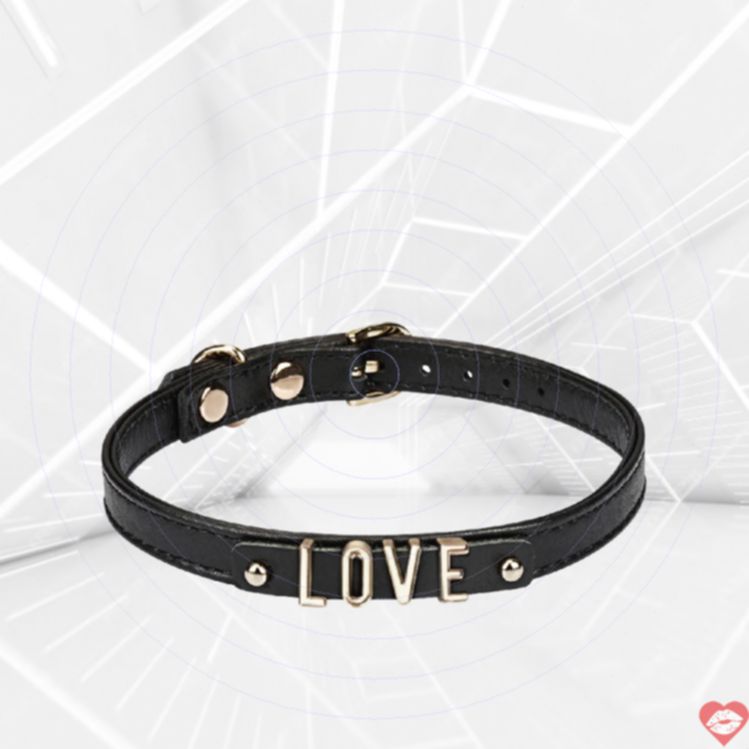 Collar BDSM Liebe Seele Đen Chữ Nhật Sang Trọng Gợi Tình 