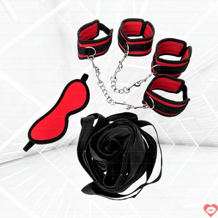 Bộ Trói BDSM Anonymo Đen Đỏ Siêu Chặt Hấp Dẫn 