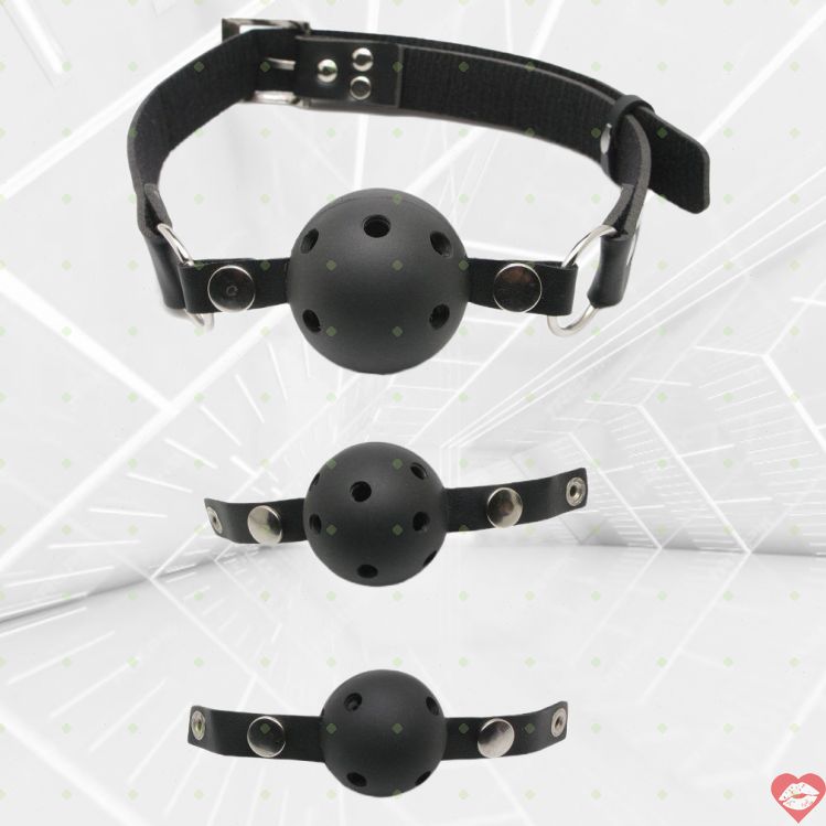 Ball Gag Fetish Fantasy Đen 10m Huấn Luyện BDSM Siêu Kích Thích 