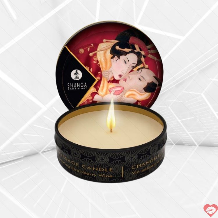 Nến Shunga Massage Sâm Panh Dâu 30ml Thơm Quyến Rũ 