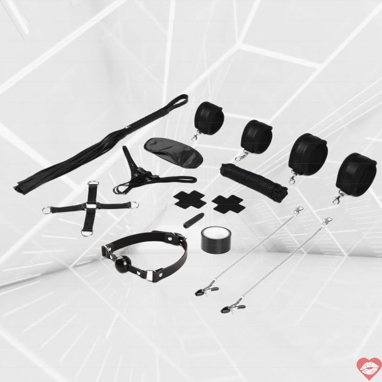 Liebe Seele BDSM 12 Món Đen Trói Buộc Điên Rồ 