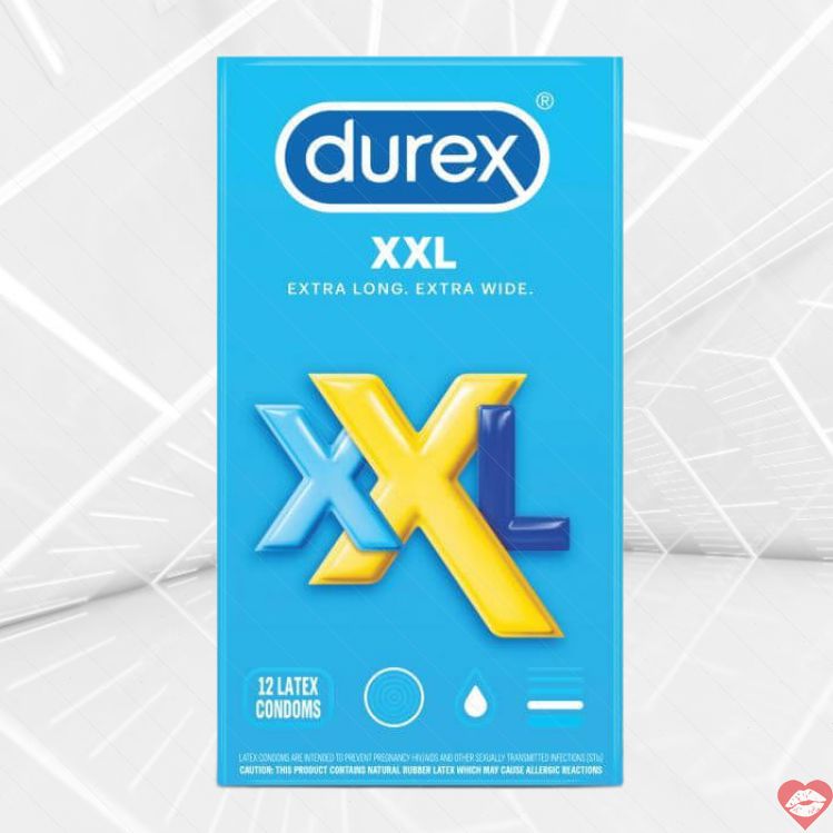 Durex XXL Bao Cao Su Dài Rộng Siêu Lớn Thoải Mái 