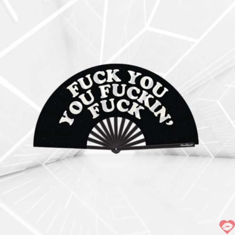 Quạt Gấp Fuck You Wood Rocket Hài Hước Nổi Loạn Làm Mát 