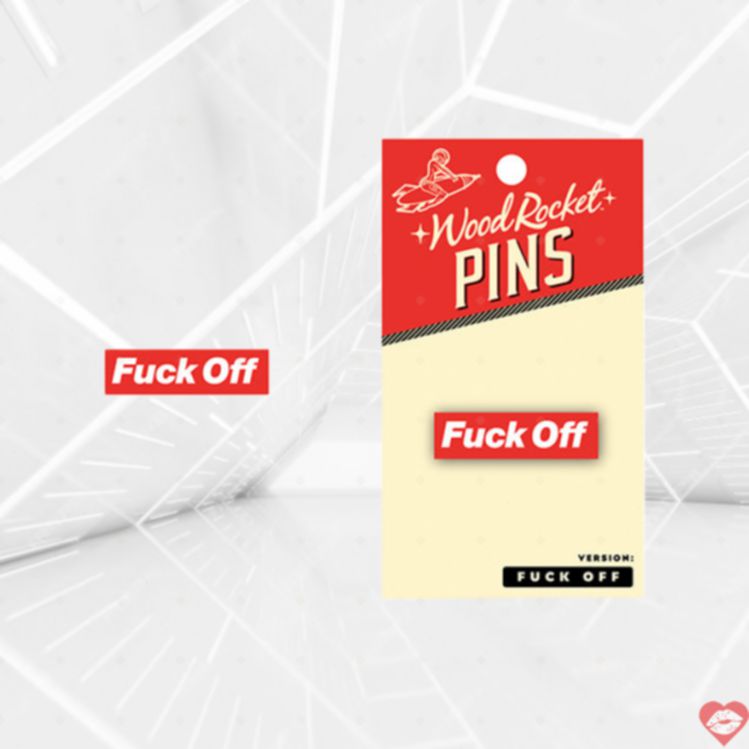 Wood Rocket Fuck Off Pin Xanh Đỏ Cá Tính Thách Thức 