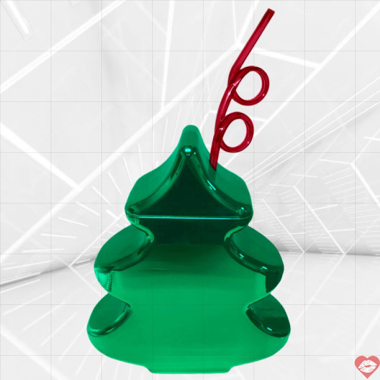 Cốc Giáng sinh Tree Kheper Games metallic xanh