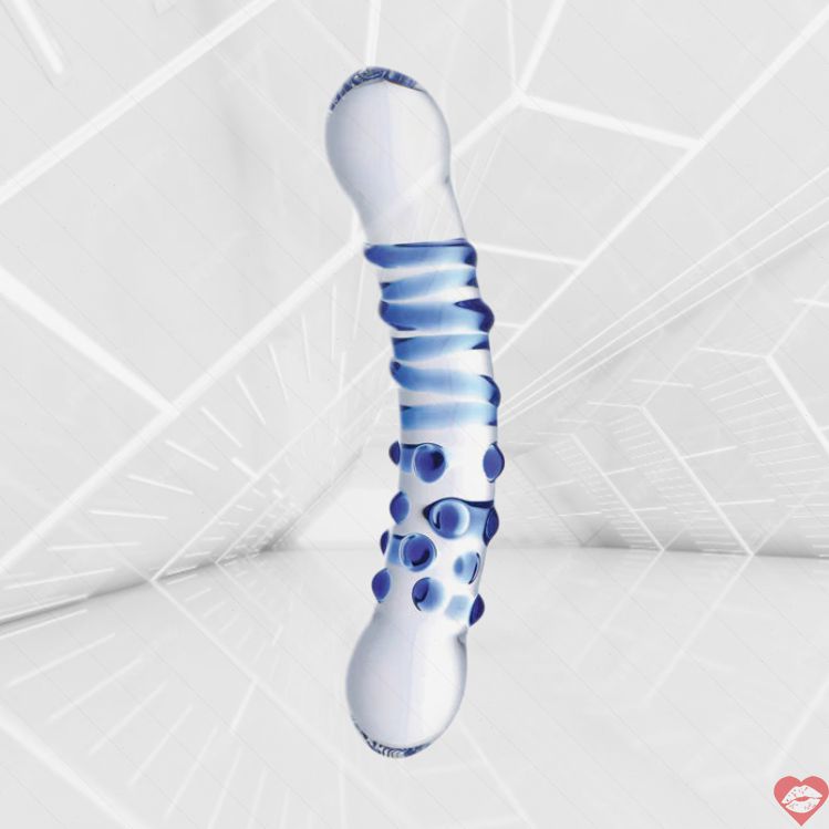 Dildo Kính 2 Đầu Prisms Blu Tùy Chỉnh Cao Cấp 