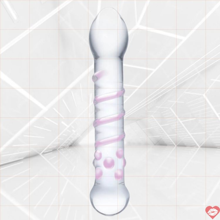 Glas Dildo Xoắn Kép Kính Texture Đỉnh Cao 