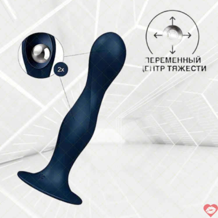 Falo Satisfyer Double Ball-R xanh silicone lắc cân bằng