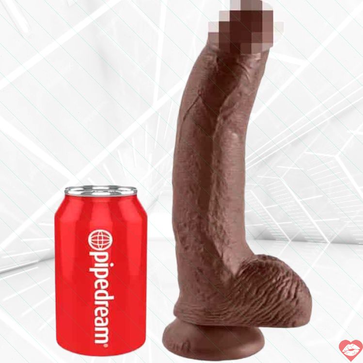 Dildo King Cock Nâu 25cm PVC Lớn Bự Thực Tế 