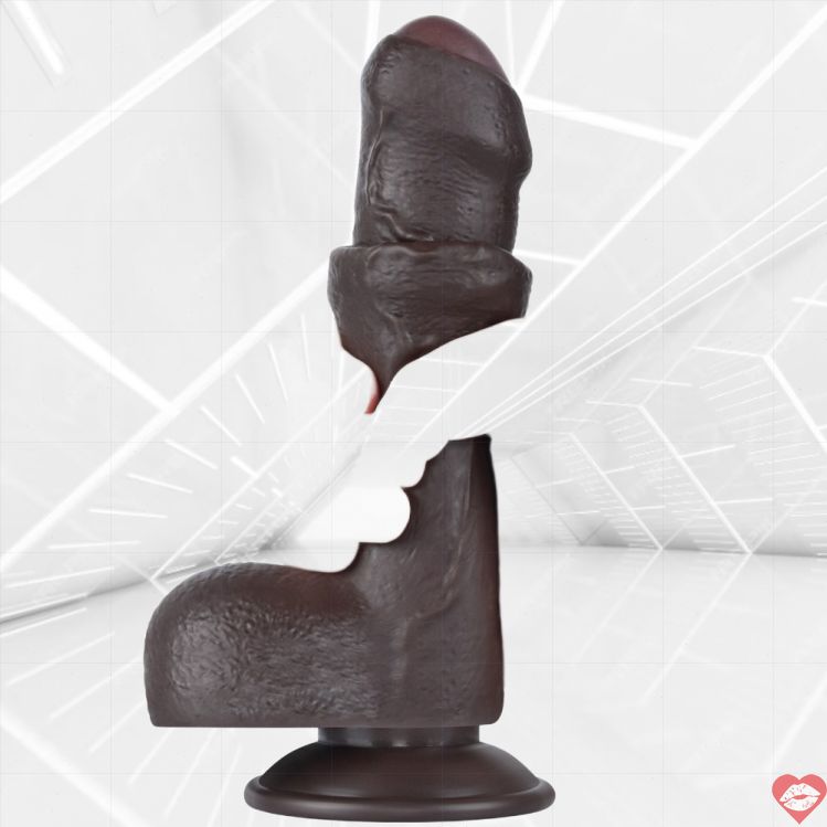 Lovetoy 7 dương vật giả bao quy đầu nâu chân thực
