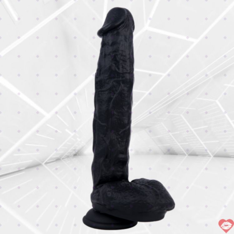 Dildo đen 10 inch silicone khổng lồ đâm sâu mãnh liệt 