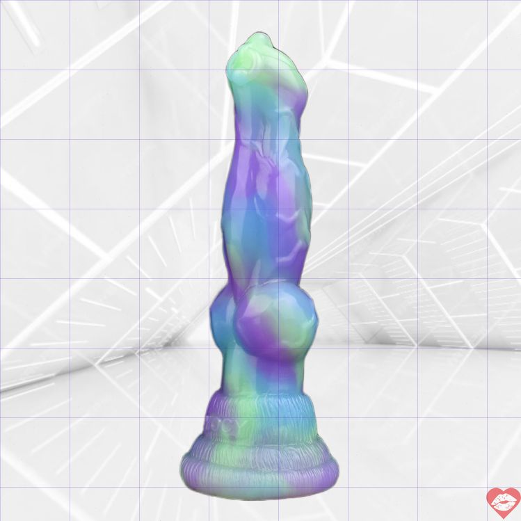 Dildo Chó Sói Knot 18cm Phát Sáng Fantasy Hoang Dã Siêu Thực 