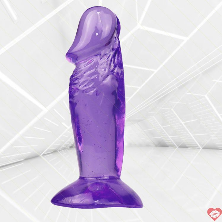 Dildo Tím Nhám Ngắn 10cm PVC Gai Kích Thích