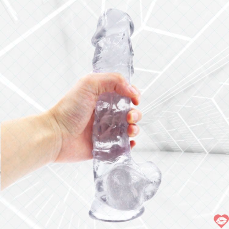Jelly Dildo 9 Inch Đầu To Gân Guốc Kháng Cự