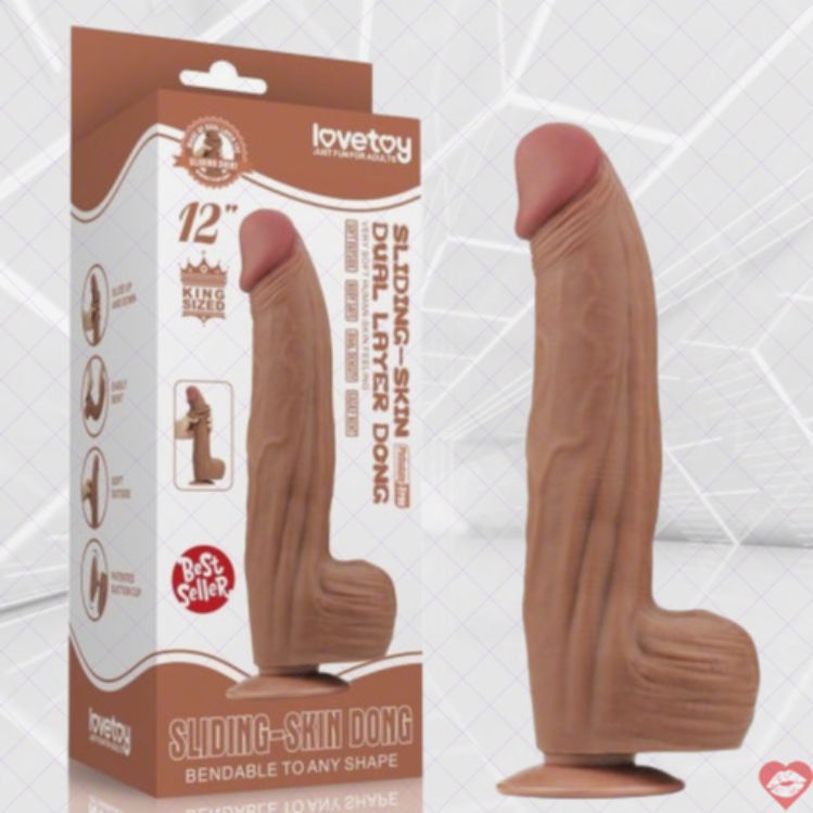 King Dildo 12 Inch Dual Density Siêu Lớn Trượt