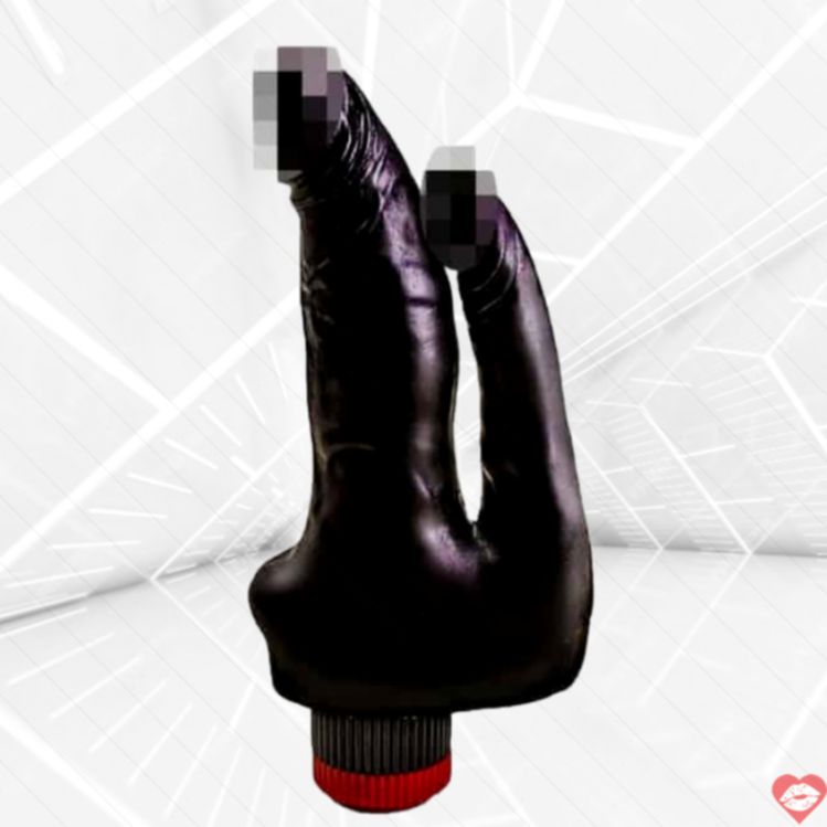 LoveToy DP Vibrator 17cm Đen PVC Đa Đường Kích