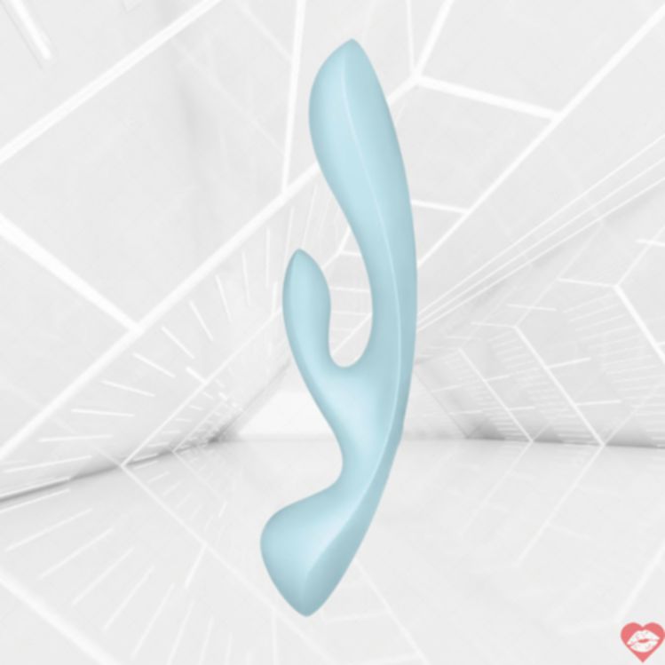 Satisfyer Thỏ Ba Kích Xanh Nhạt 23.8cm