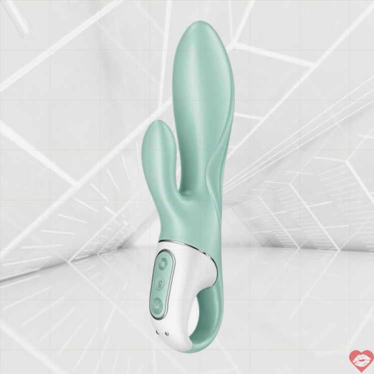 Satisfyer Air Pump Bunny 5 Xanh Bơm Rung Thỏ Đỉnh