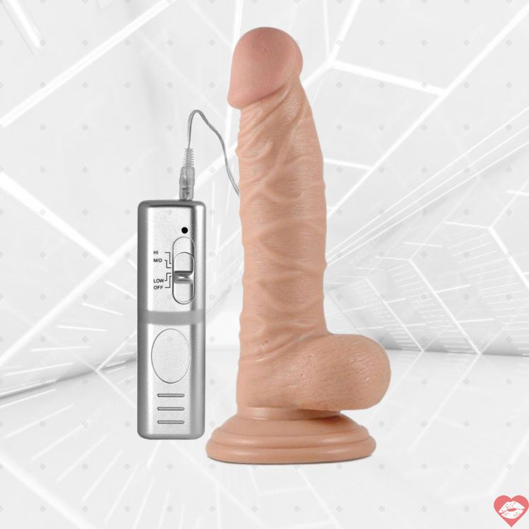 Fake dương vật Lovetoy 7.5 inch rung thực tế da màu