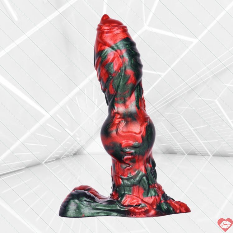 Dildo Chó Fantasy Đen Đỏ 21cm Gân Lớn Hấp Dẫn 